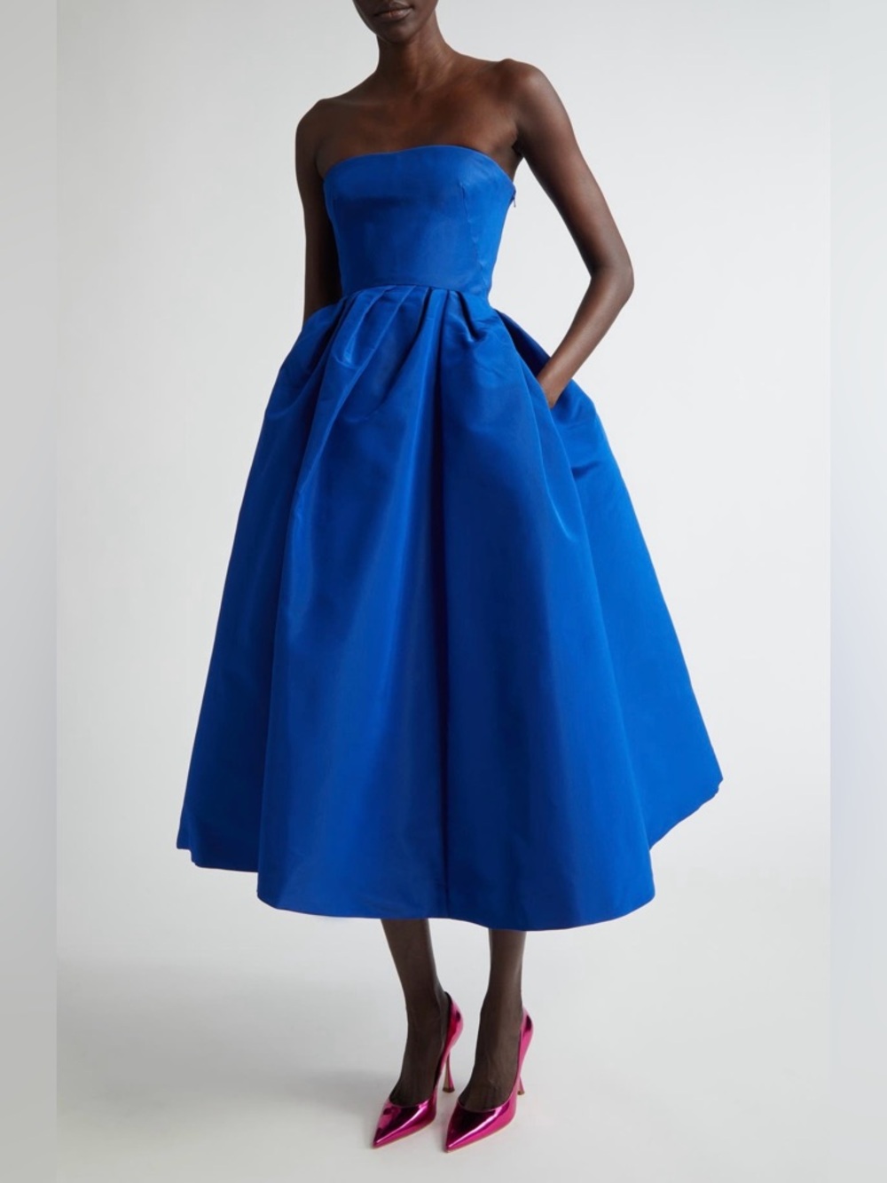 NWT Authentic Carolina Herrera Runway strapless midi dress Size 0 - Picture 2 of 12